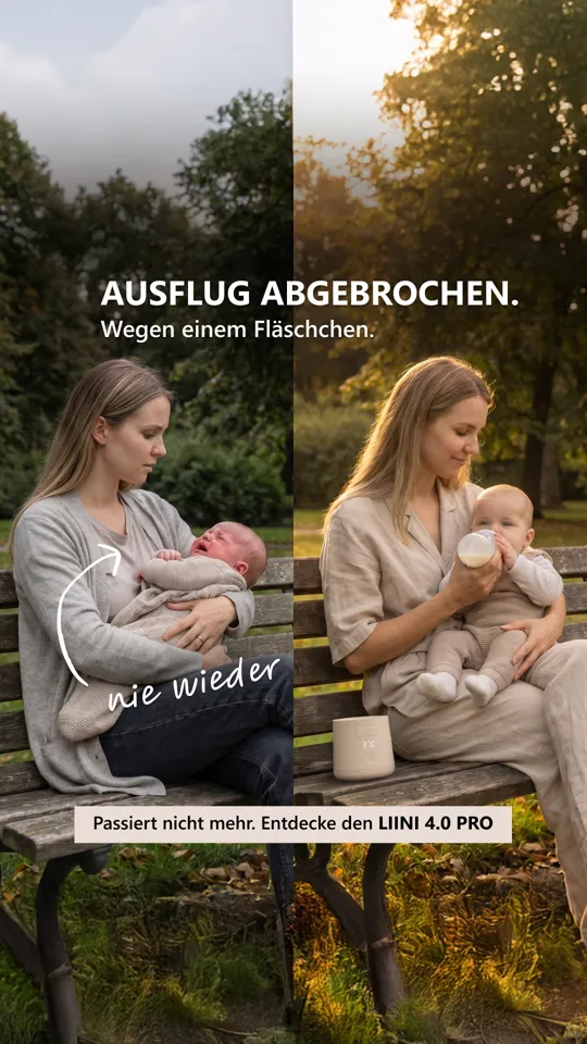 LIINI – Meta Ad Creative: Flaschenwärmer PAS-Ad Ausflug abgebrochen